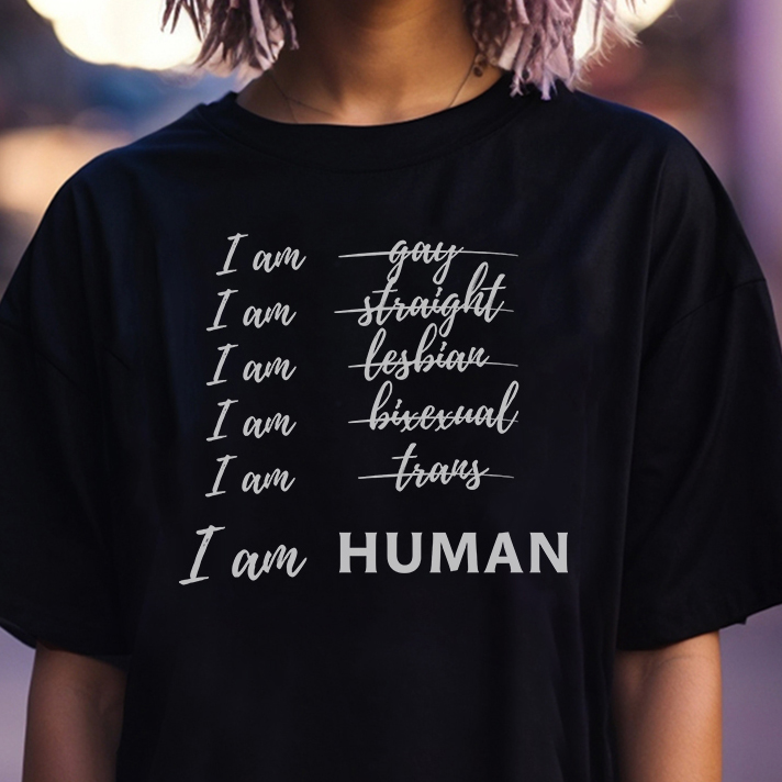 Tričko s potiskem I am HUMAN