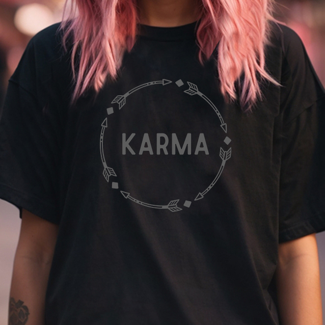 Tričko s potiskem Karma