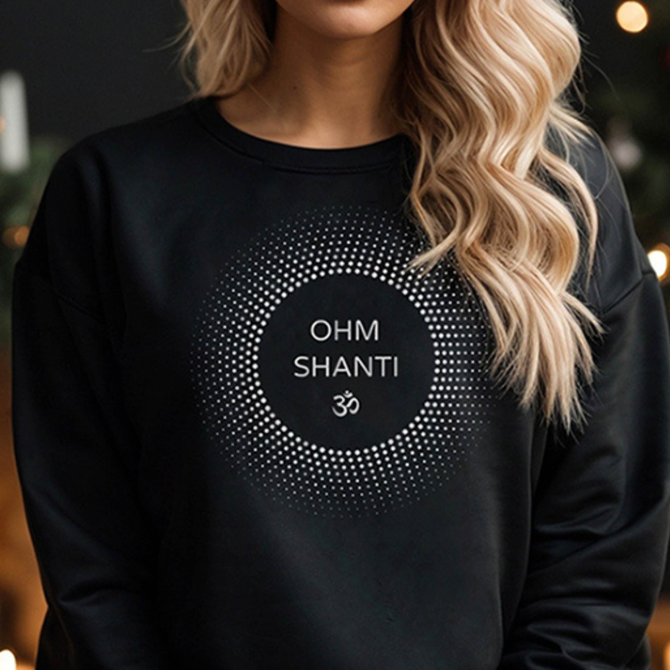 Mikina bez kapuce Unisex s potiskem Ohm Shanti