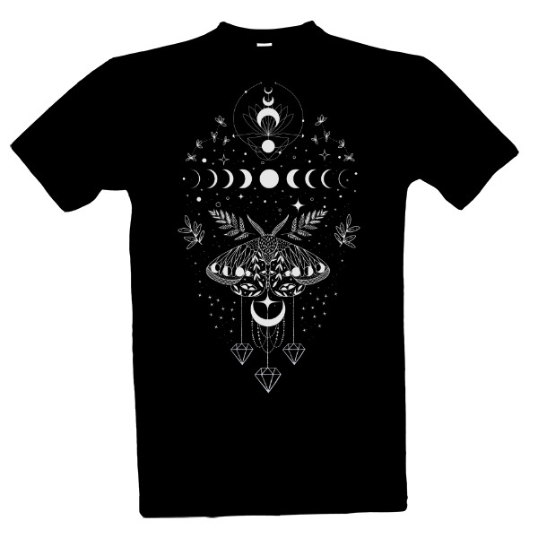 Tričko s potiskem BOHO můra s diamanty