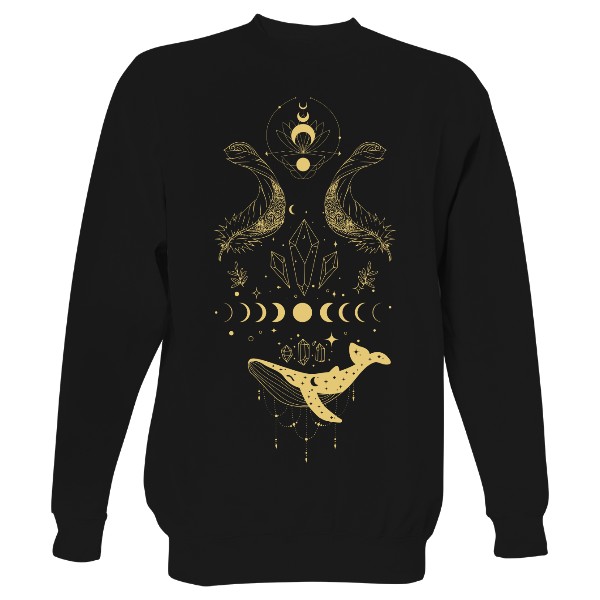 Mikina bez kapuce Unisex s potiskem BOHO velryba
