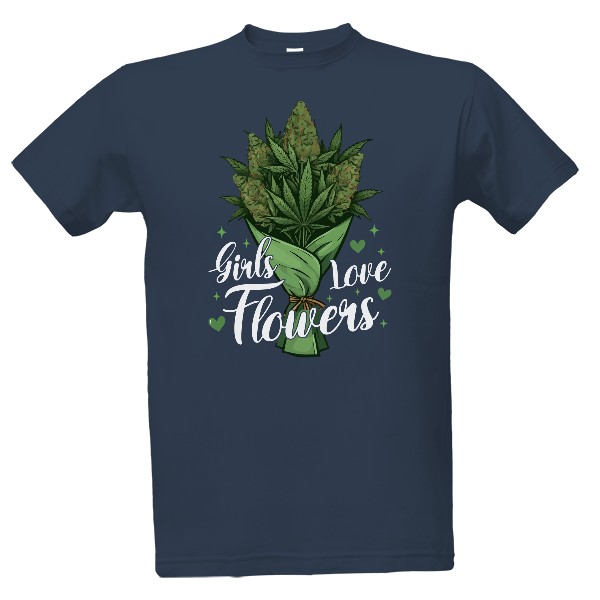 Tričko s potiskem Cannabis - LOVE FLOWERS