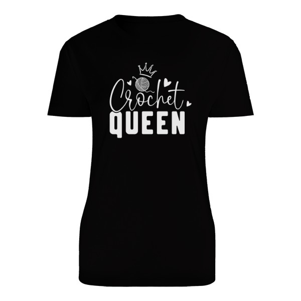 Tričko s potiskem Crochet queen - bílá