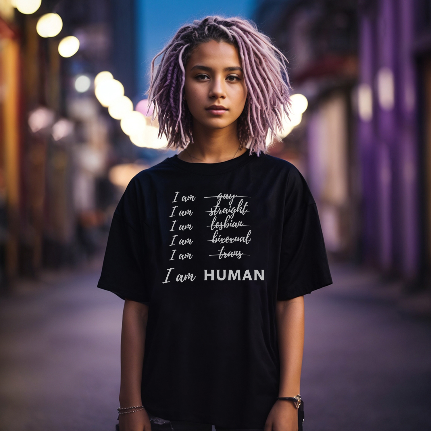 Tričko s potiskem I am HUMAN