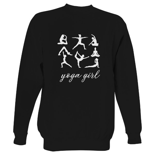 Mikina bez kapuce Unisex s potiskem Yoga girl 